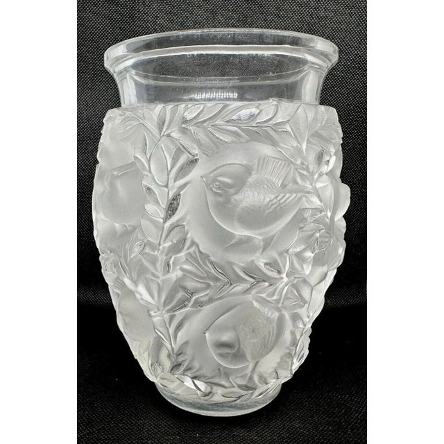 Lalique France, Bagatelle Frosted Crystal Bird Vase Chairish