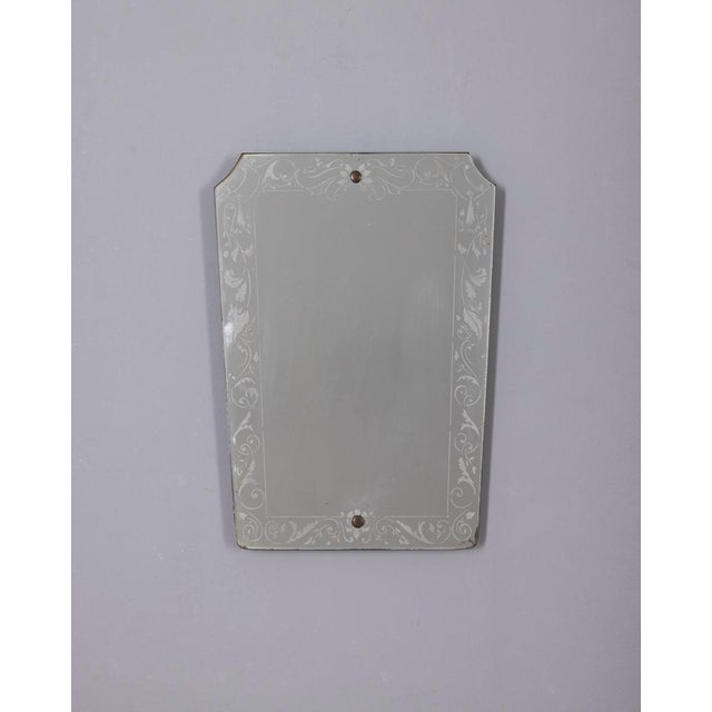 Vintage Wall Mirror in Decorated Glass, Italy, 1940s For Sale - Image 13 of 13