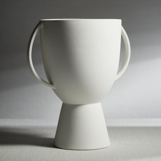 Contemporary Lampton Matt White Ceramic Vase For Sale - Image 3 of 5