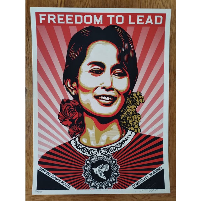 Shepard Fairey (Obey), Freedom to Lead (aung San Suu Kyi), Screenprint For Sale - Image 8 of 10