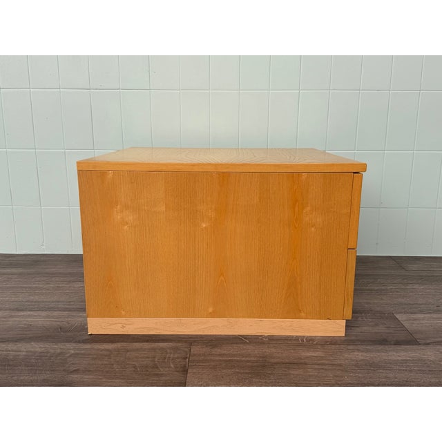 Large Italian Oak Bedside Table with Double Drawer, 1980s For Sale - Image 10 of 13