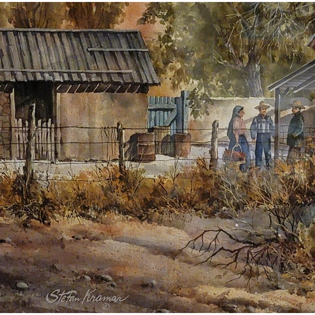 "Wall of Fire" New Mexico Original Watercolor by Stefan Kramer For Sale - Image 4 of 13