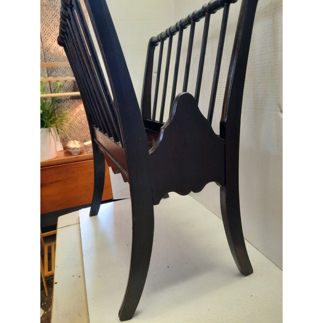 Traditional Large Vintage Solid Wood Magazine Rack For Sale - Image 3 of 11