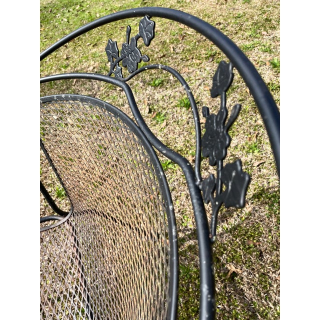 1960s Vintage Wrought Iron Patio Chairs in the Style of Russell Woodard - a Pair For Sale - Image 12 of 13