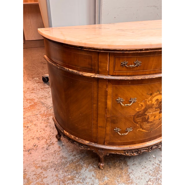 Wood Neoclassical Semicircular Demi-Lune Commode, 19th Century For Sale - Image 7 of 12