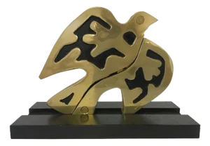 Postmodern Kinetic Bronze Sculpture of Dove by Bruno Chersicla, 1980s