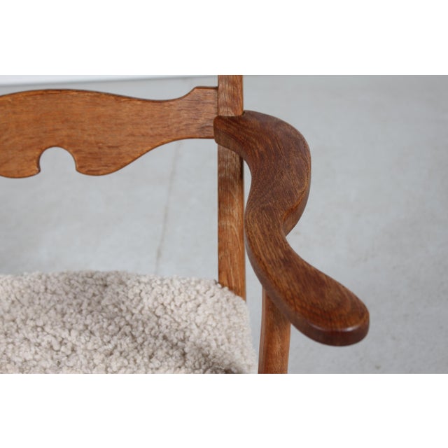 Danish Razor Blade Armchair in Oak by Henning Kjærnulf, 1970s For Sale - Image 15 of 16