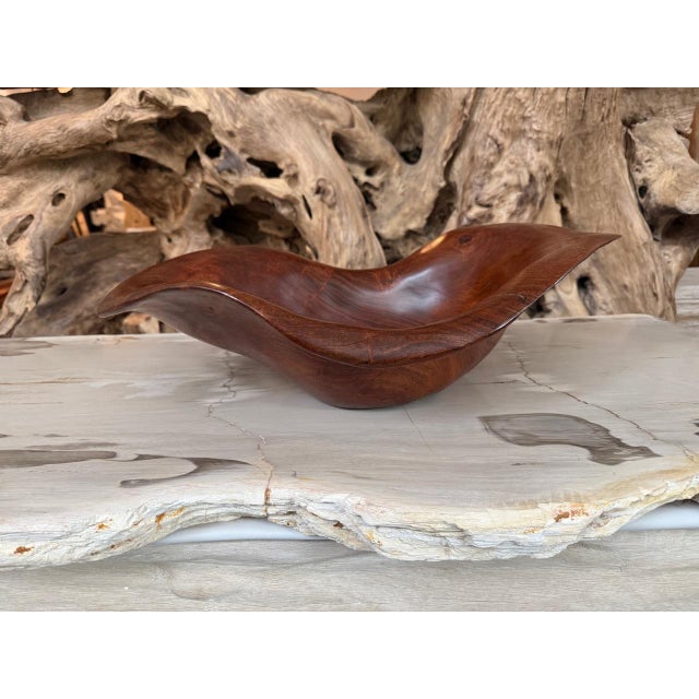 Wood Andrianna Shamaris Sculptural Rare Ancient Teak Wood Bowl For Sale - Image 7 of 18