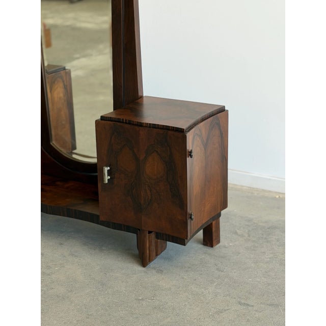 1940s Art Deco Ash Burl Veneer Vanity For Sale - Image 15 of 16