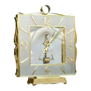 German Mid-Century Brass Mantel Clock by Kieninger & Obergfell
