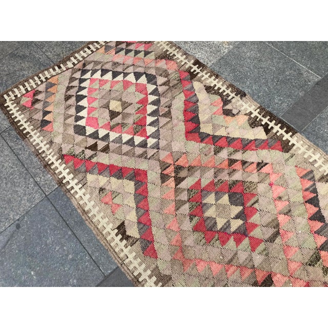 Textile Handmade Vintage Tribal Long Runner Kilim Rug For Sale - Image 7 of 11