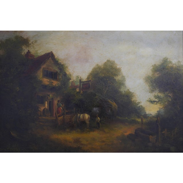 Henry Harvey Oil on Canvas Large Farm Scene Painting - Signed For Sale - Image 4 of 12