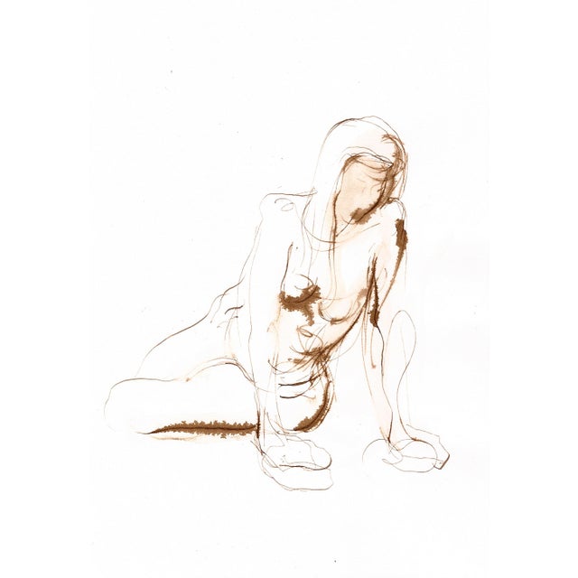 Original signed ink drawing created with pen and walnut ink by contemporary artist Michelle Arnold Paine. The drawing on...