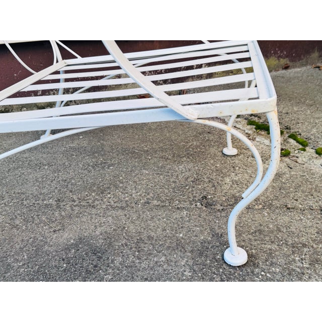 Mid-Century Modern Vintage 1960s White Wrought Iron Lounge Chair For Sale - Image 3 of 9