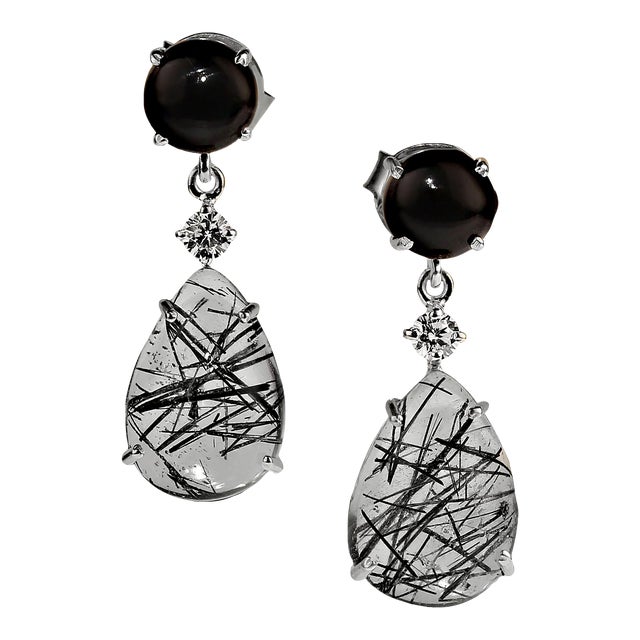 AJD Sophisticated Black and White Earrings - 2 Pieces For Sale