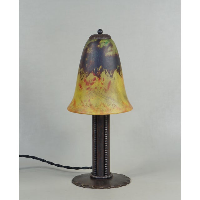 Art Deco French Art Deco Table Lamp by Marcel Vasseur & Daum 1920s France For Sale - Image 3 of 11