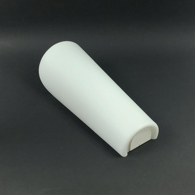 Metal Large Mid-Century Modern Opaline Glass Wall Lamps by Wilhelm Wagenfeld for Peill & Putzler, Germany, 1950s, Set of 2 For Sale - Image 7 of 12