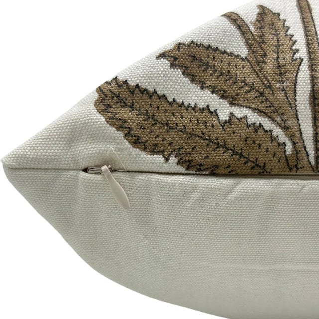 Art Deco Fabdivine Thick Cotton White Handmade Block Print Floral Design Lumbar Pillow Cover 12x20inches - Badshah For Sale - Image 3 of 4