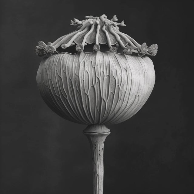 Contemporary 'Poppy Pod Head' No. 3 - Black and White Botanical Floral Photography Print / Karl Blossfeldt For Sale - Image 3 of 6