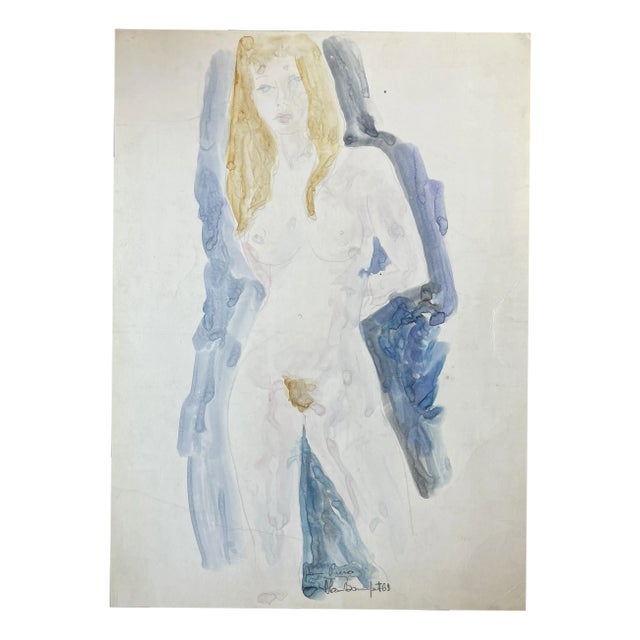 Alain Bonnefoit, Joséphine, 1969, Watercolor Drawing For Sale