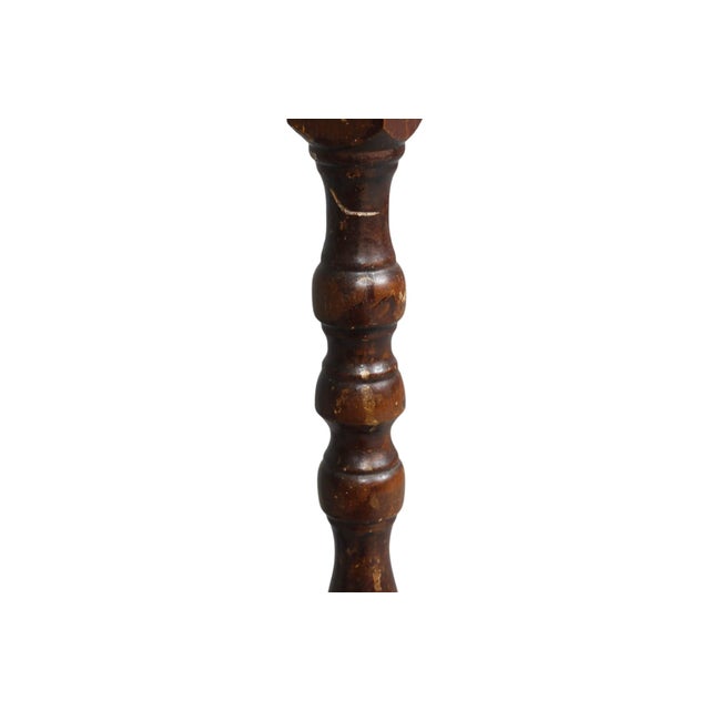 Brown Rufus Porter Style Folk Art Demilune Side Table For Sale - Image 8 of 9