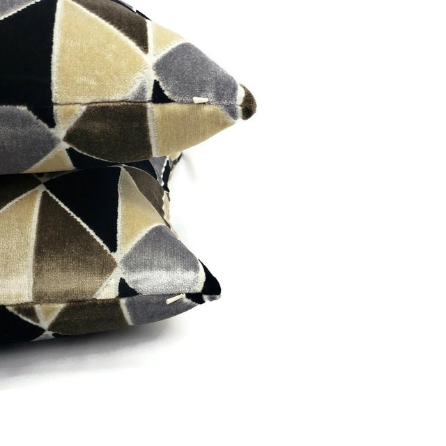 Not Yet Made - Made To Order Tova in Blackstone Geometric Velvet Pillow Cover For Sale - Image 5 of 8