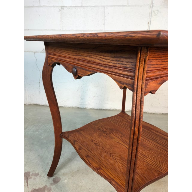 American Square Quarter-Sawn Oak Plant Stand For Sale - Image 3 of 11