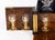 Antique 19th Century Victorian Burr Walnut and Crystal 3-Decanter Tantalus Dry Bar, Set of 12 For Sale - Image 6 of 18