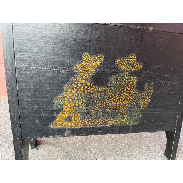Folk Art Early 20thc Original Painted Shoe Shine Box For Sale - Image 3 of 8