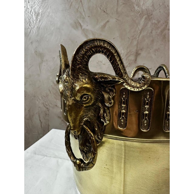 Vintage Brass Champagne Bucket For Sale - Image 6 of 11