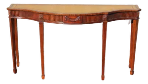 Maitland-Smith Mahogany Console With an Embossed Leather Top
