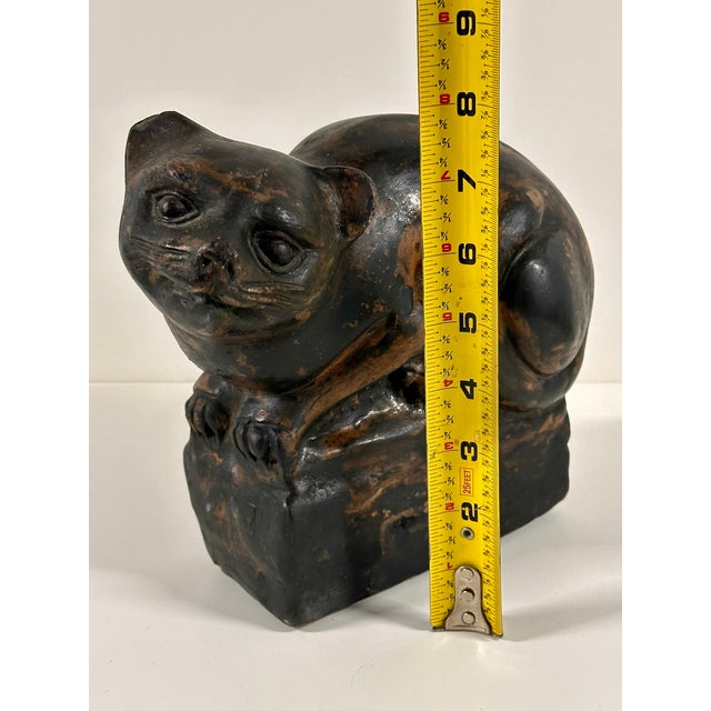Mystical Creature of the Ancient Cat in Clay, China 1880 For Sale - Image 11 of 11
