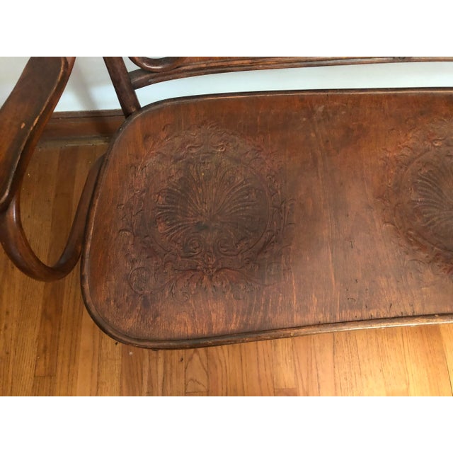 1900 - 1909 Antique Vienna Secession Bench by J & J Koln , Vienna Ca. 1900 For Sale - Image 5 of 6