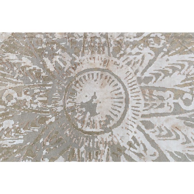 Stone Gray Abstract Modern Rug in Banana Silk & Wool by Doris Leslie Blau For Sale - Image 8 of 10