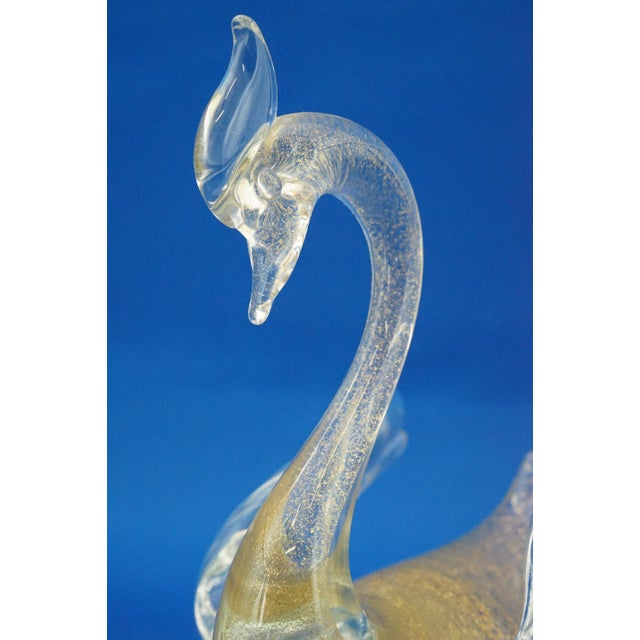 20th Century Murano Blown Glass Swan Sculpture in Gold Aventurine by Archimede Seguso, Italy For Sale - Image 13 of 18