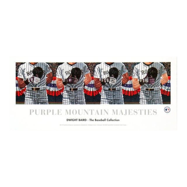 Dwight Baird 'Purple Mountain Majesties' Outsider Art Black & White,Blue,Red,White Canada Offset Lithograph For Sale