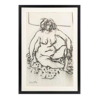 Manfred Schwartz Nude Woman Study Charcoal For Sale