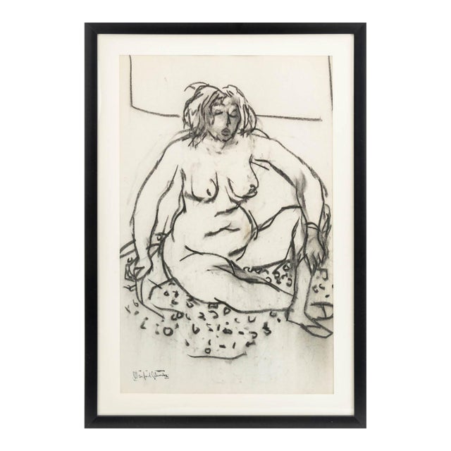 Manfred Schwartz Nude Woman Study Charcoal For Sale