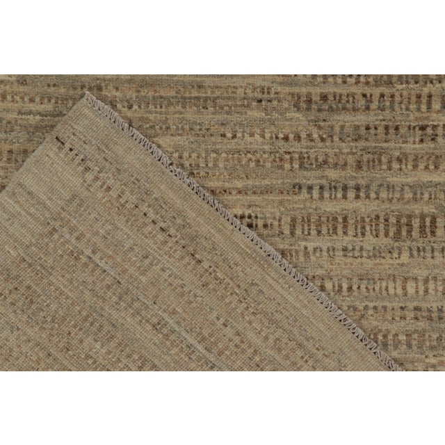 Textile Rug & Kilim’s Contemporary Rug in Beige-Brown Striations For Sale - Image 7 of 8