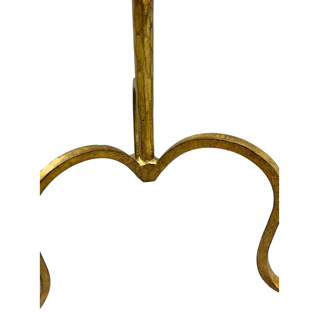 Visual Comfort Petite Parisian Style Gilt Iron Hand Forged Drinks Table For Sale - Image 4 of 18