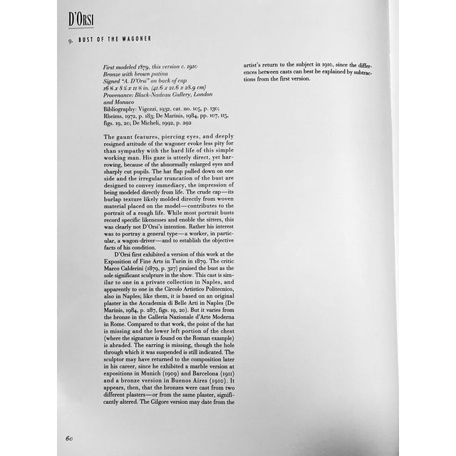 Italian Bronze Sculpture Bust “The Wagoner" (1879) by Achille d'Orsi For Sale - Image 16 of 18