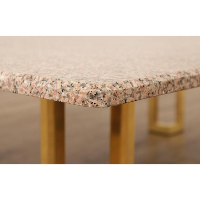 Modern Vintage Brass & Granite Coffee Table For Sale - Image 10 of 13