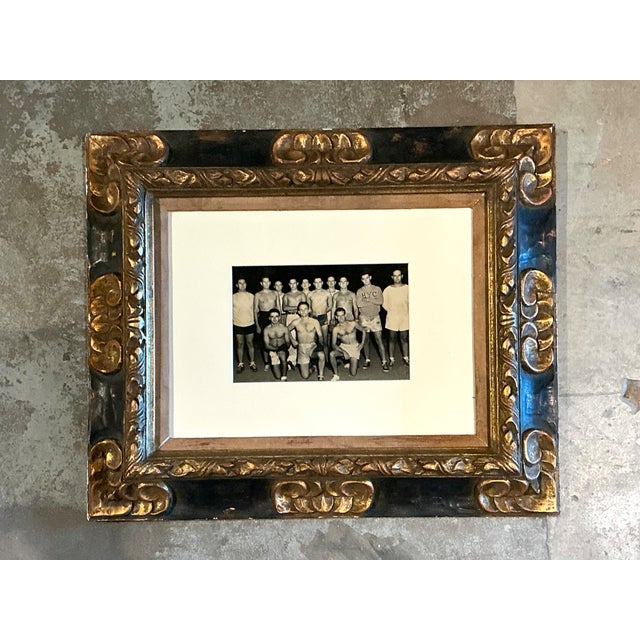 Vintage Ornate Wood Frame With Harvard Yacht Club Team Photo For Sale In West Palm - Image 6 of 12