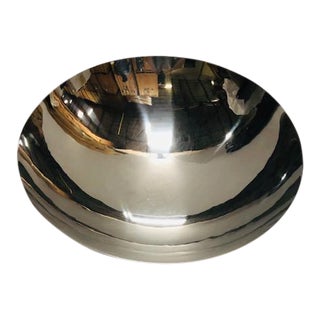 1990s J. Robert Scott Modern Mirror Polished Chrome and Brass Centerpiece For Sale