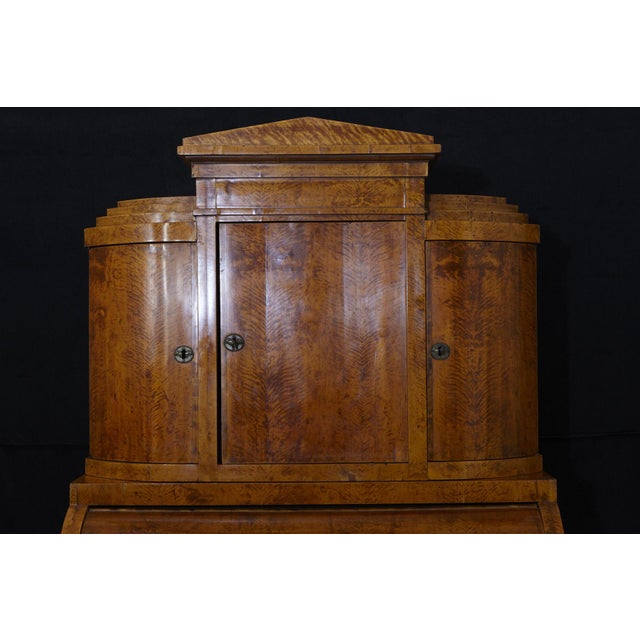 19th Century Biedermeier Walnut Secretary Desk For Sale - Image 4 of 13