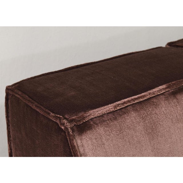Trio Sectional Sofa in Chocolate Brown Velvet with New Upholstery from Cor, 1972, Set of 10 For Sale - Image 17 of 18