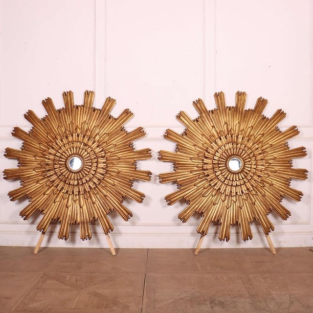 Italian Sunburst Mirrors, 1950s, Set of 2 For Sale - Image 16 of 16