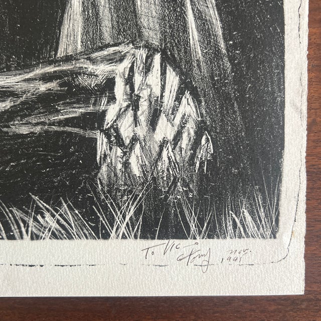 Signed Lithograph by Tony Trezza, November 1945. Representation of Paul Bunyon Type Woodcutter Character. I listed this as...