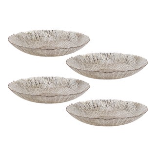 Chiara Fusion Shallow Glass Serving Bowls- Set of 4, Large For Sale