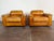 1970s Vintage 1970's Italian Cognac Leather Lounge Chairs For Sale - Image 5 of 16